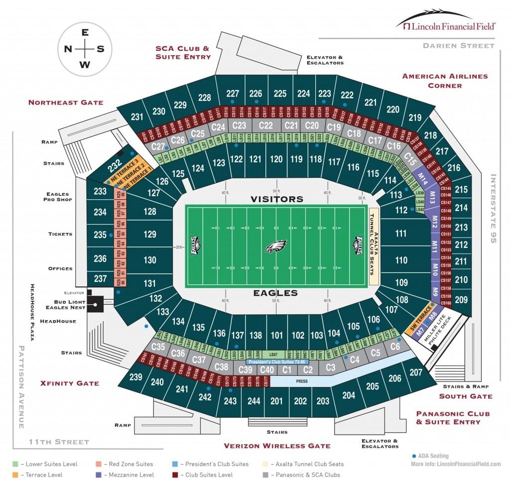 Philadelphia eagles ورزشگاه نقشه