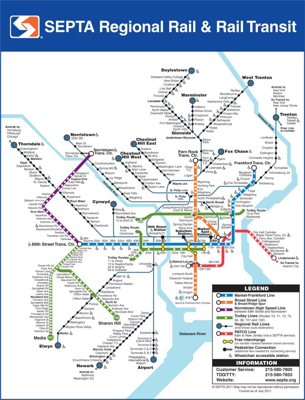 Septa نقشه فیلادلفیا
