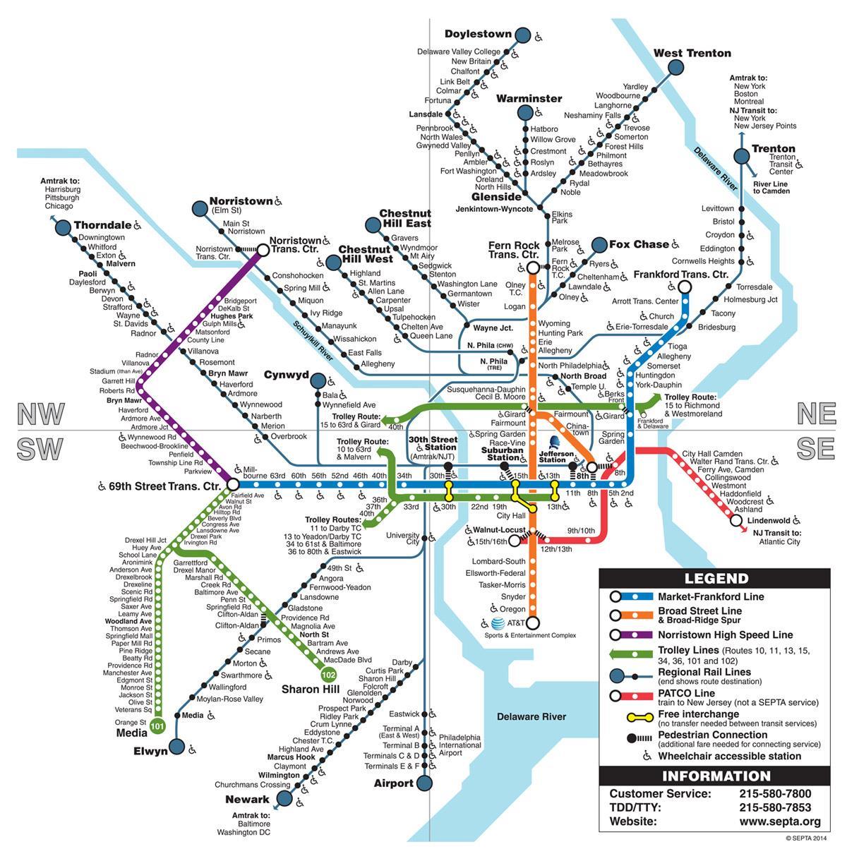 نقشه Phila مترو