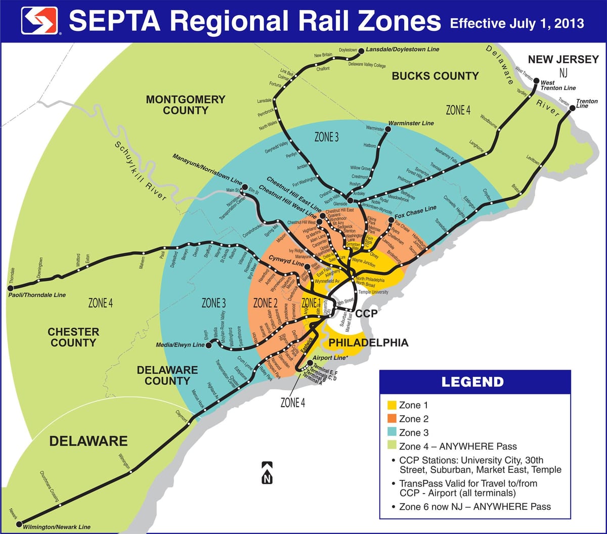 نقشه منطقه Septa