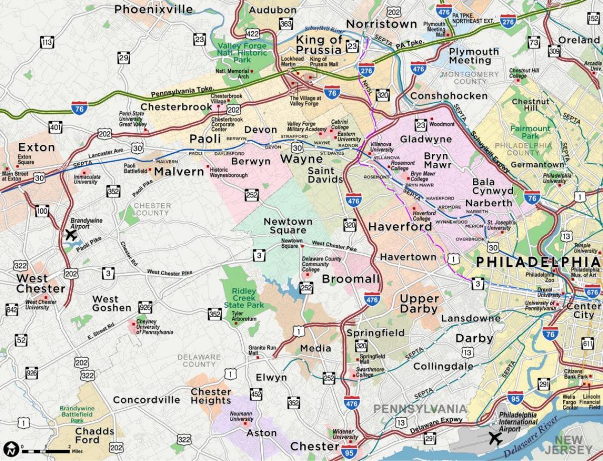 نقشه از خط اصلی فیلادلفیا