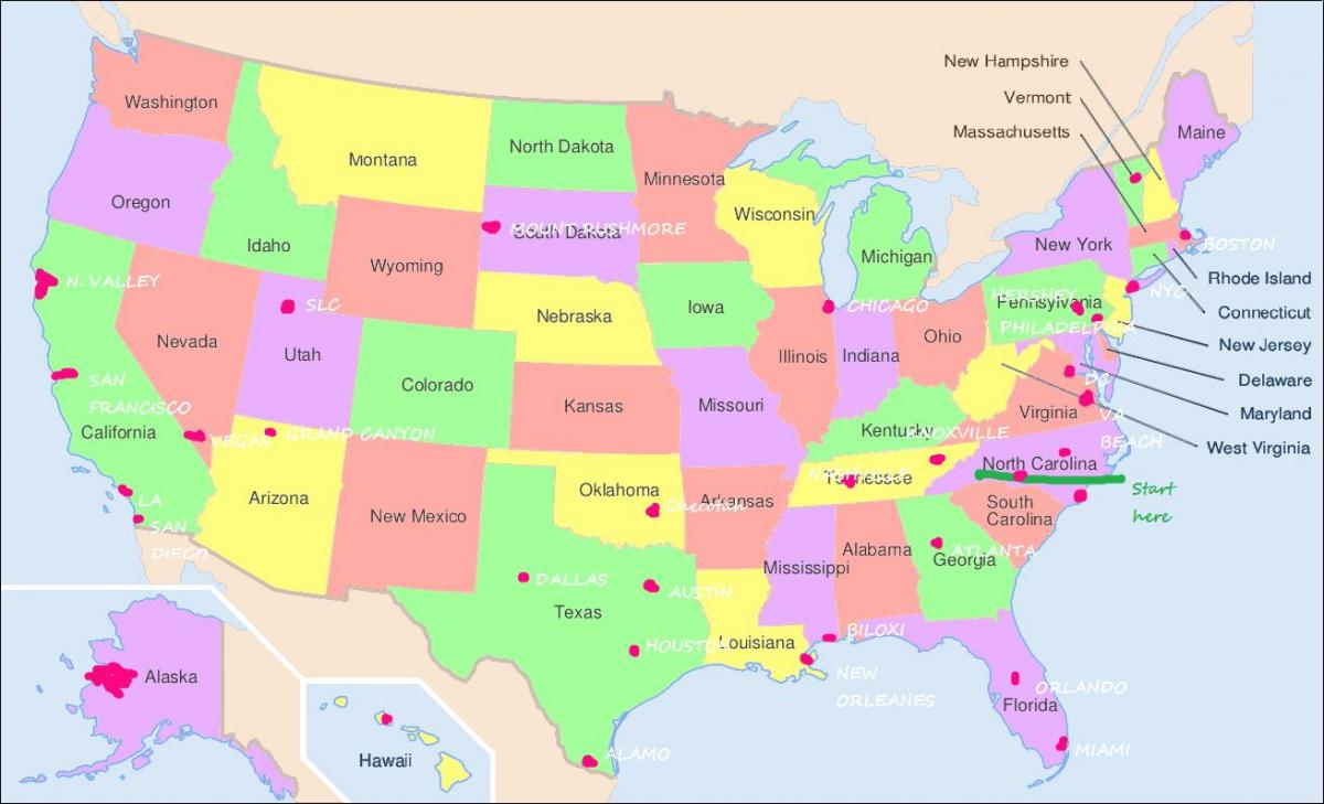 نقشه ایالات متحده آمریکا فیلادلفیا