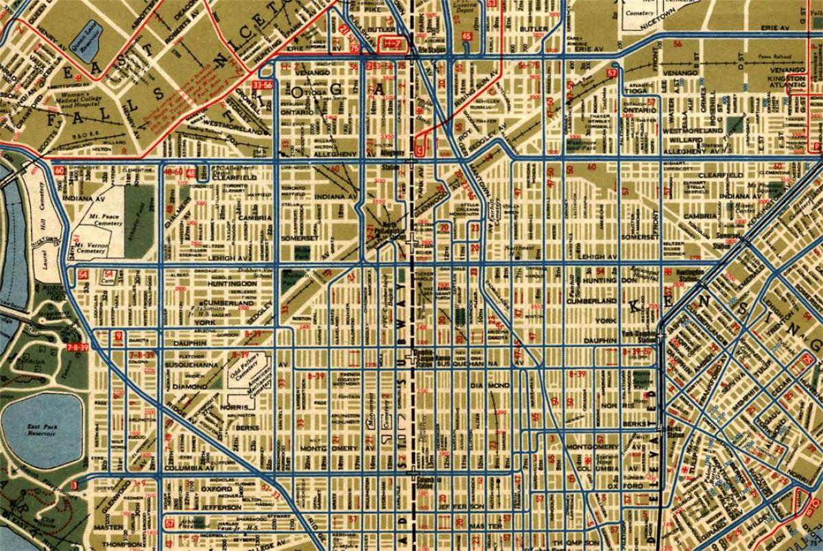 نقشه خیابان فیلادلفیا