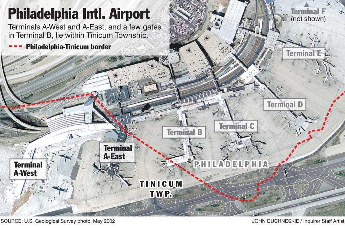 فرودگاه بین المللی فیلادلفیا نقشه
