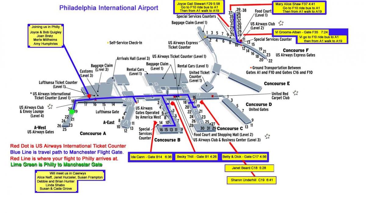 فرودگاه نقشه فیلادلفیا
