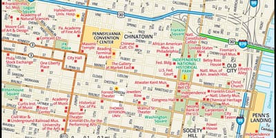 نقشه از مرکز شهر فیلادلفیا